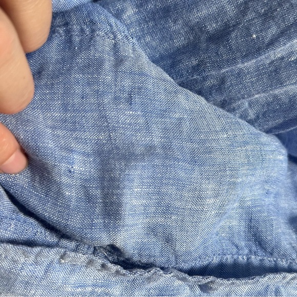 Jones & co 100% linen sleeveless blue casual baggy button down shirt size medium - Picture 8 of 8